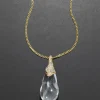 Liquid Lucite Crystal Pavé Teardrop Necklace