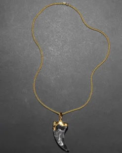 Liquid Lucite Horn Pendant Necklace
