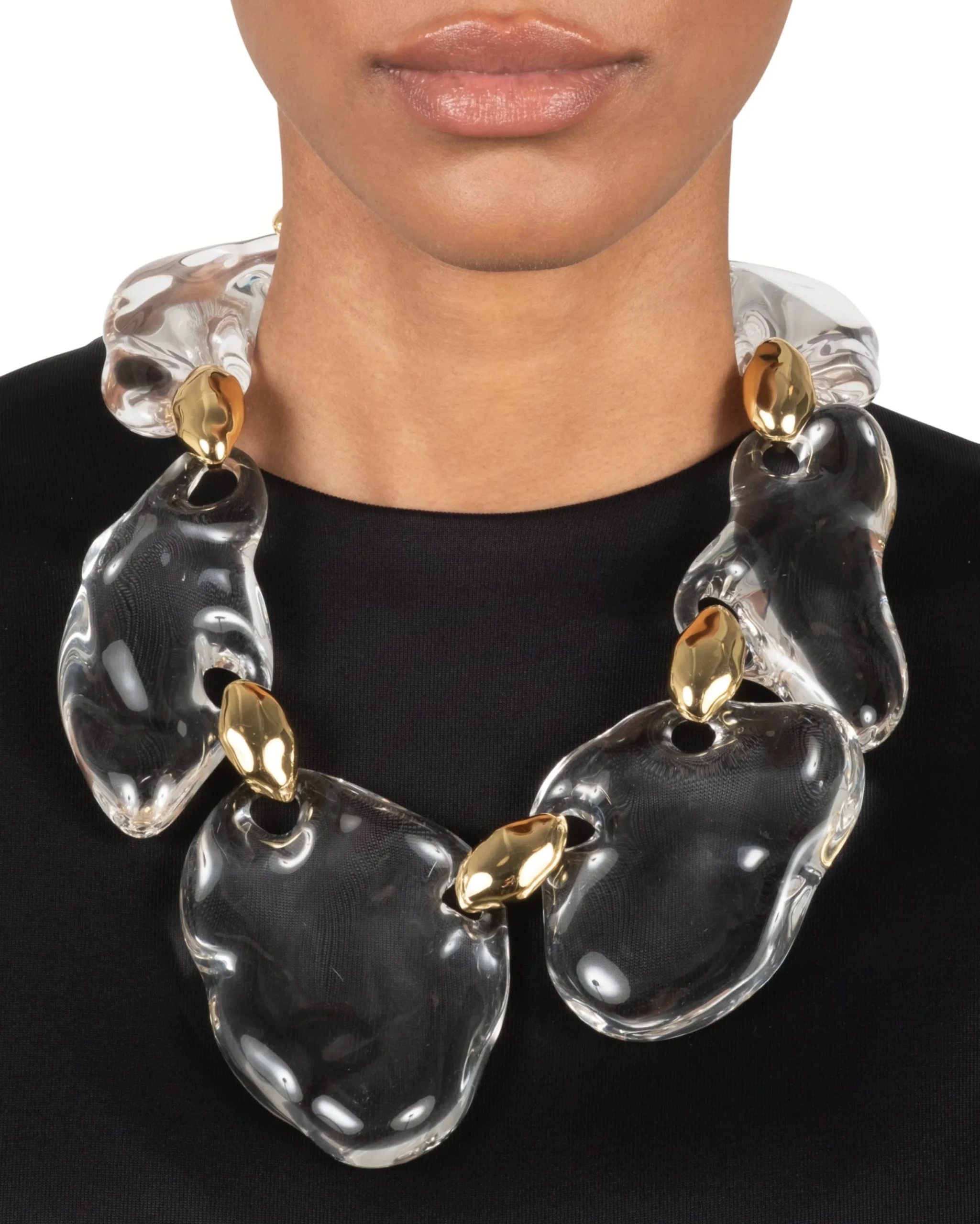 Liquid Lucite Pebble Necklace
