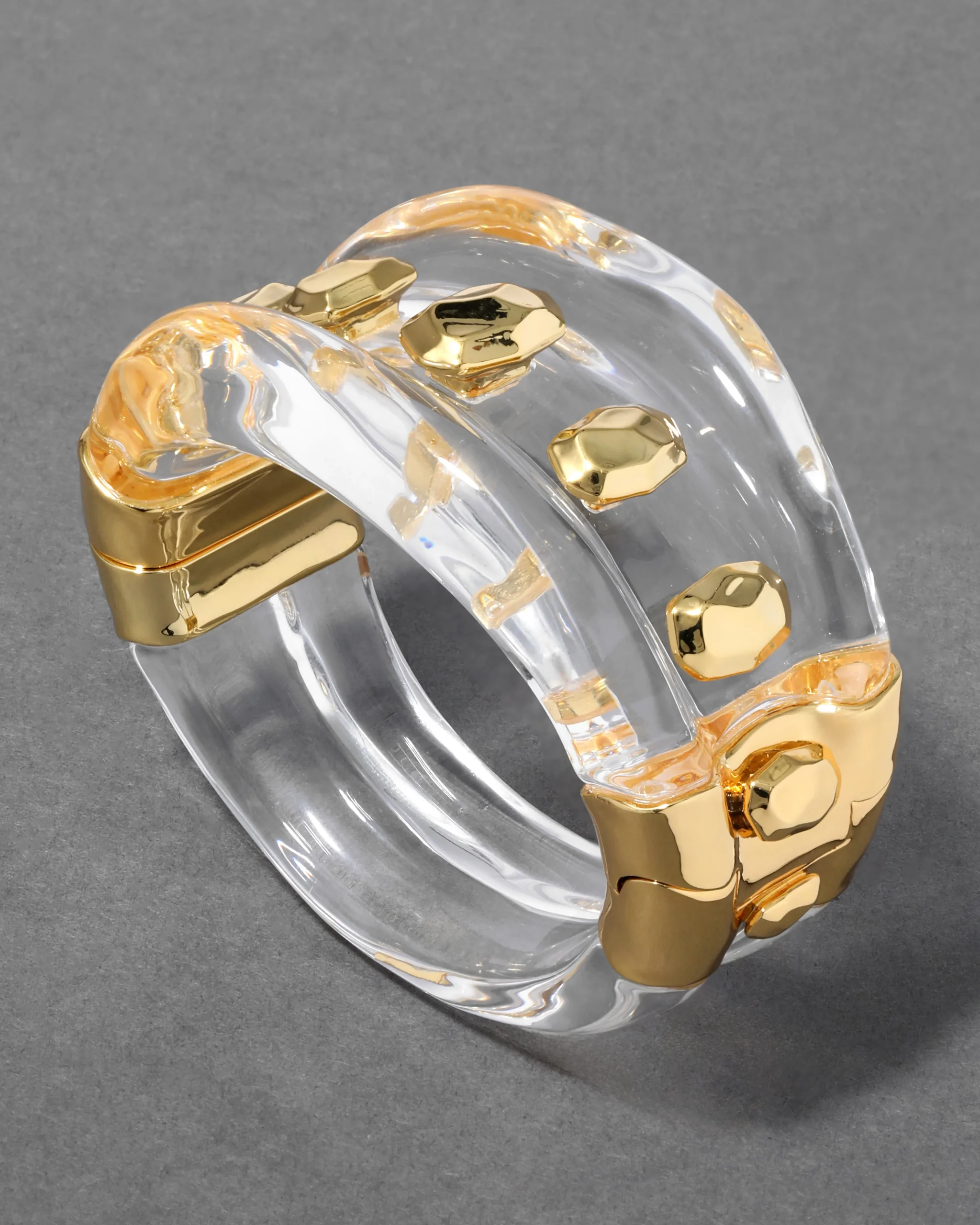 Liquid Lucite Studded Hinge Cuff Bracelet