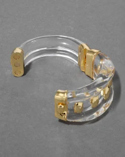 Liquid Lucite Studded Hinge Cuff Bracelet