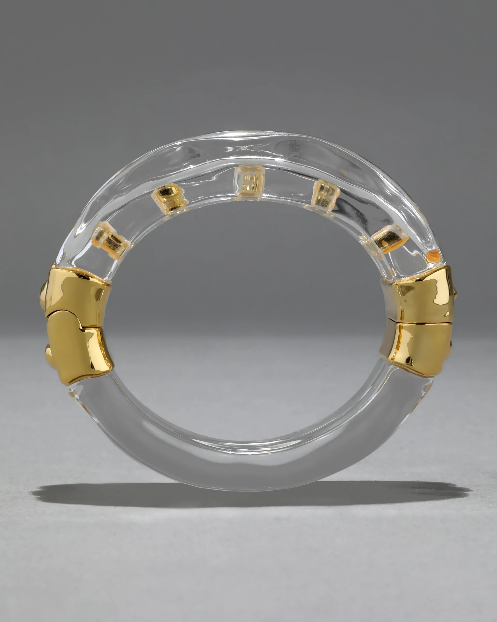 Liquid Lucite Studded Hinge Cuff Bracelet