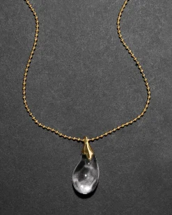 Liquid Lucite Teardrop Pendant Necklace