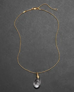 Liquid Lucite Teardrop Pendant Necklace