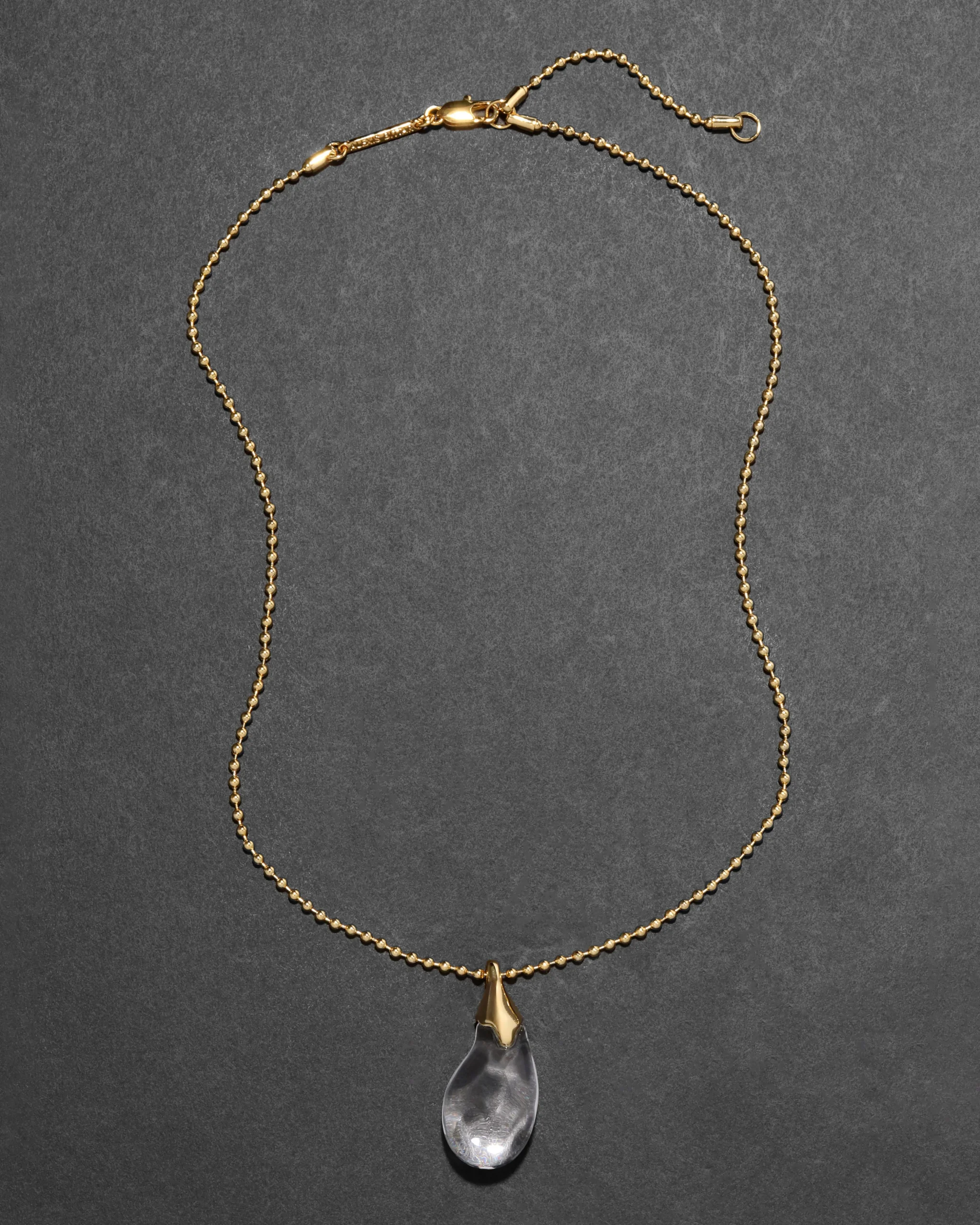Liquid Lucite Teardrop Pendant Necklace