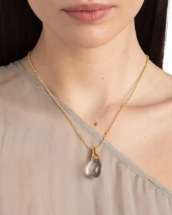 Liquid Lucite Teardrop Pendant Necklace