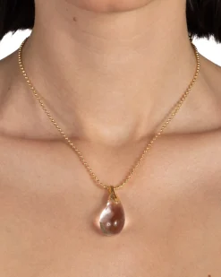 Liquid Lucite Teardrop Pendant Necklace