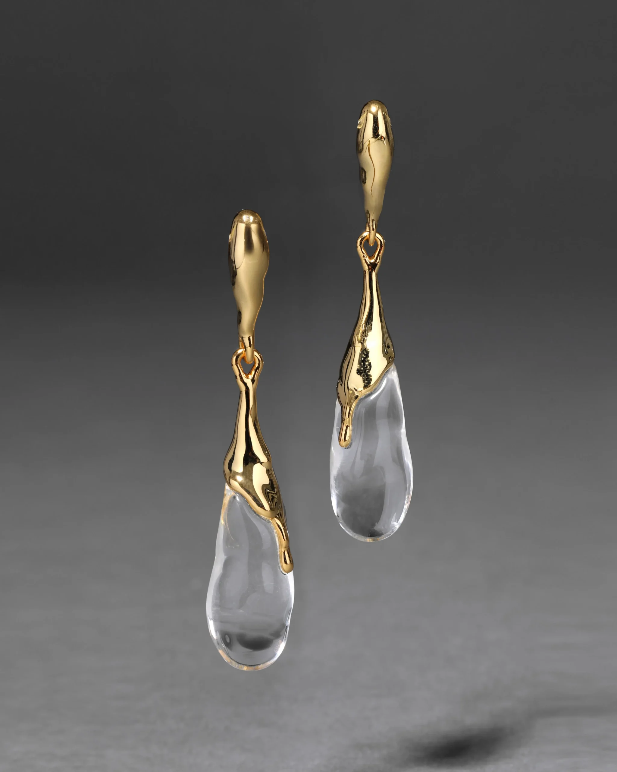 Liquid Lucite Teardrop Post Earring- Clear