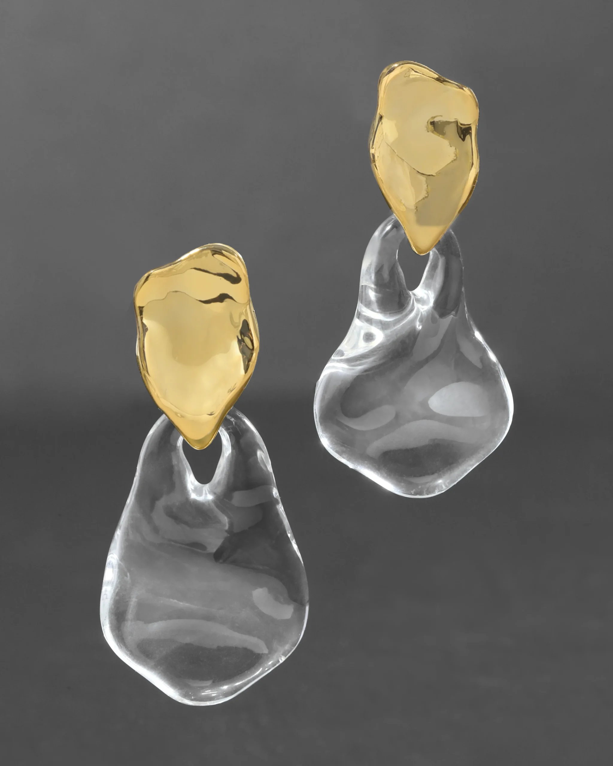 Liquid Lucite Wafer Post Earring