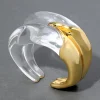 Liquid Lucite Wave Hinged Cuff Bracelet
