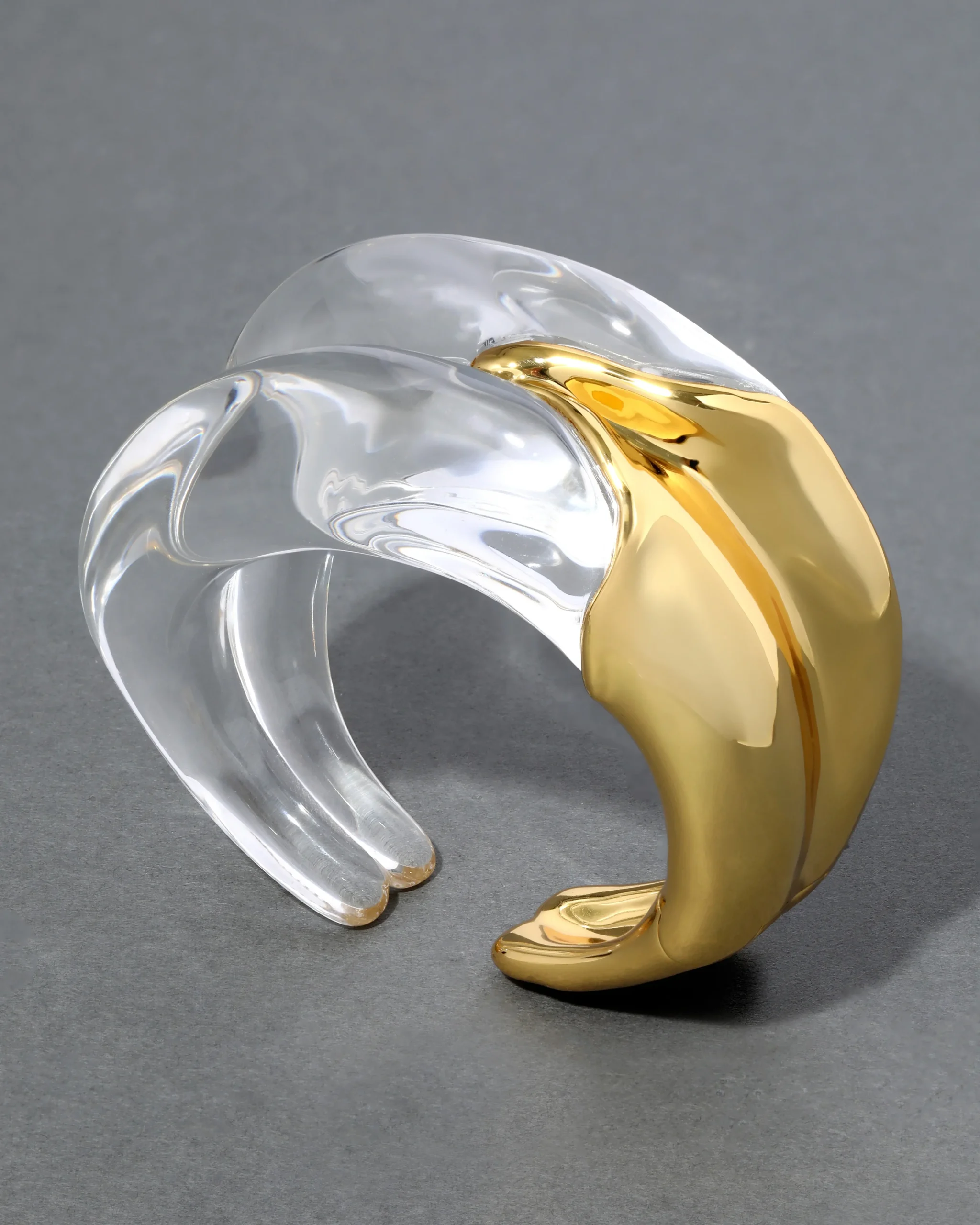 Liquid Lucite Wave Hinged Cuff Bracelet