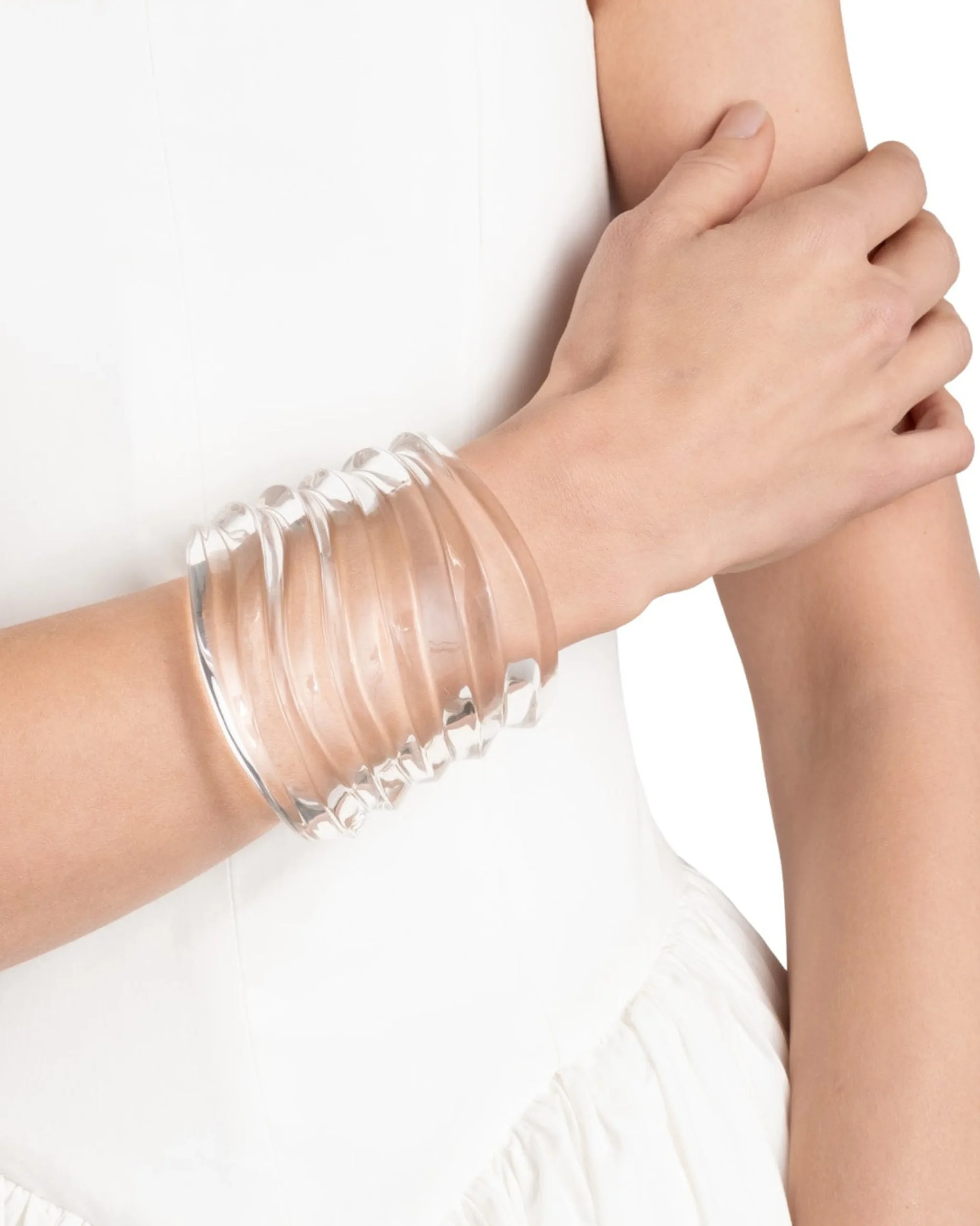 Liquid Lucite Wide Ripple Cuff