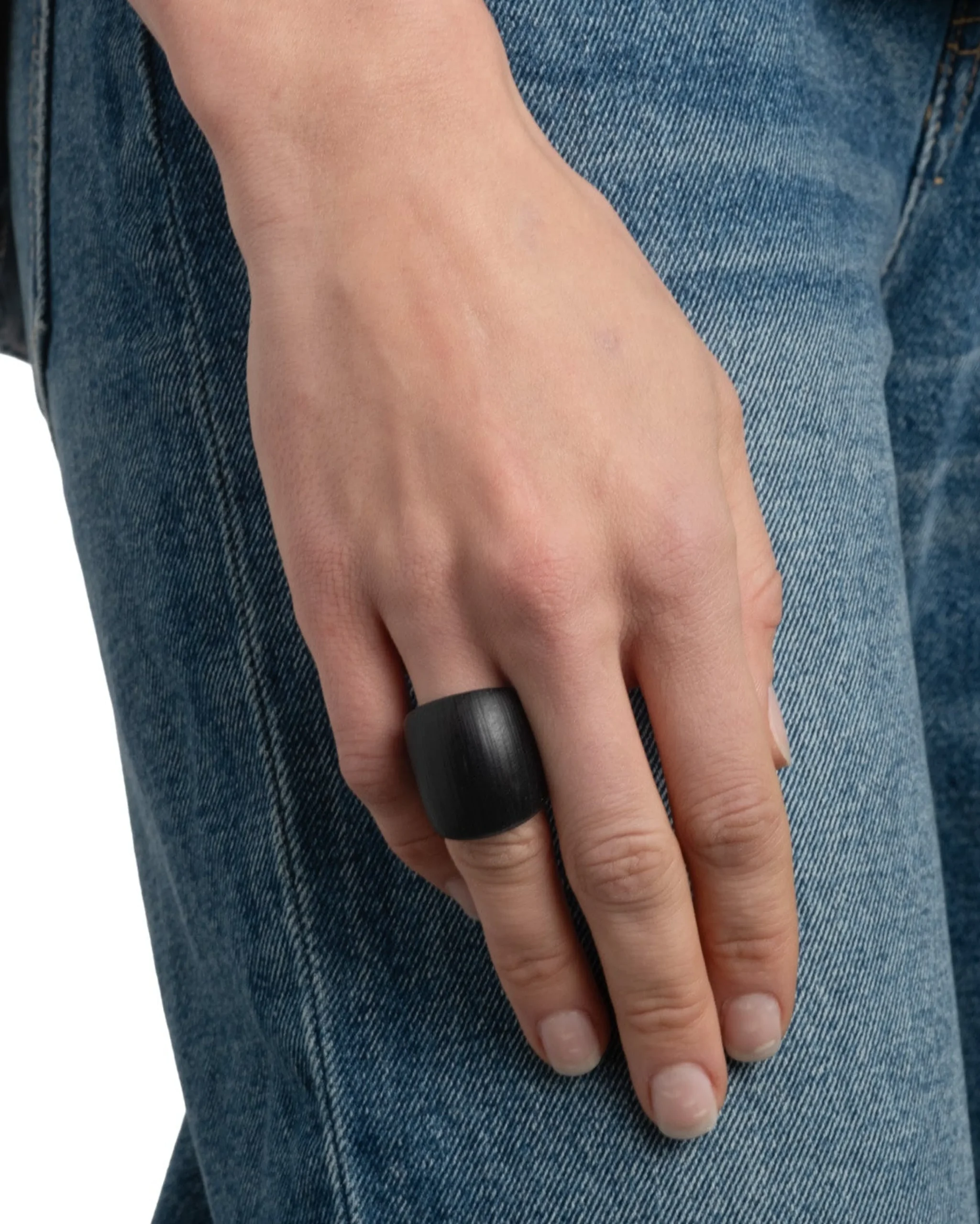 Lucite Block Ring- Black