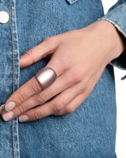 Lucite Block Ring- Dusty Rose