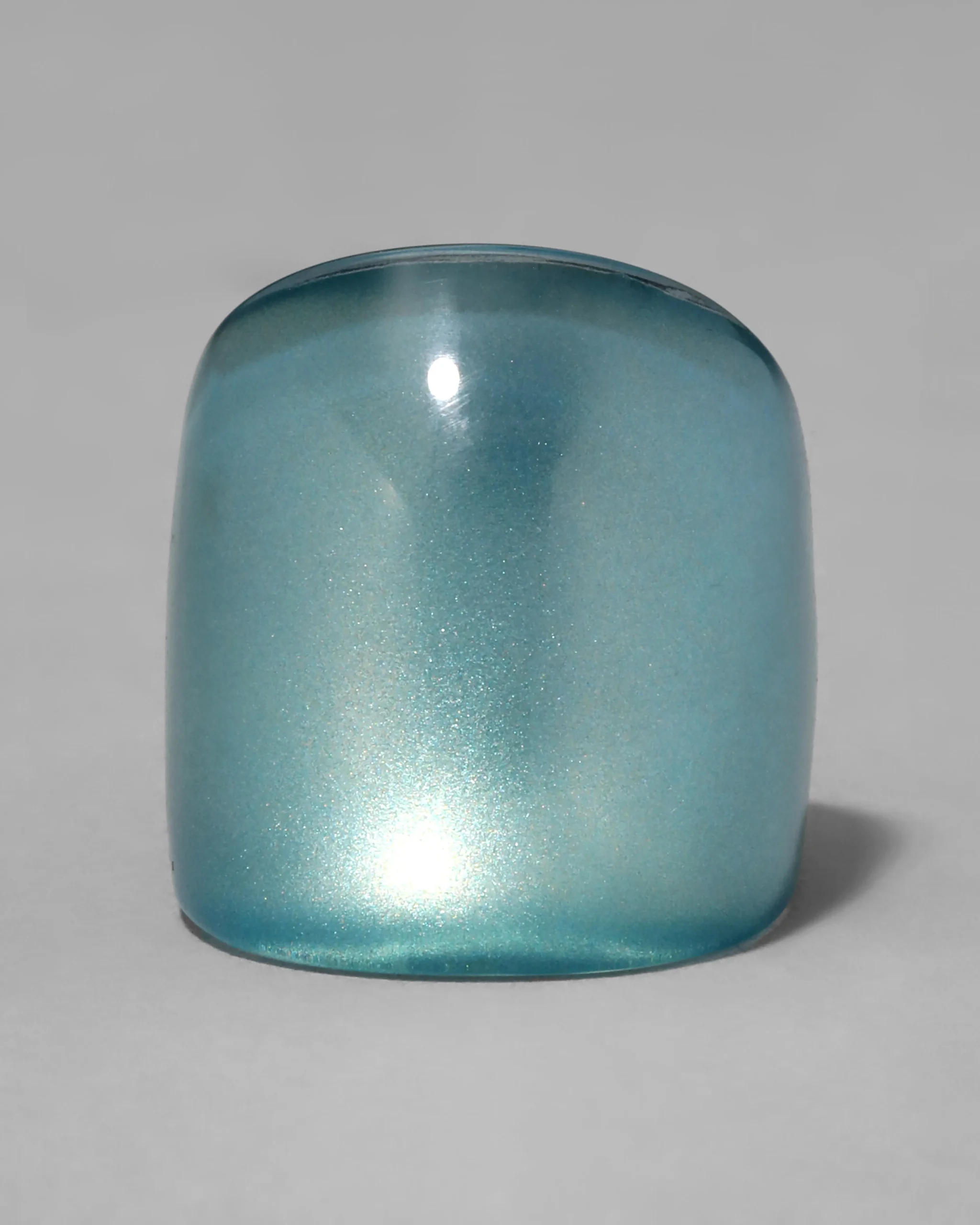 Lucite Block Ring- Metallic Sky