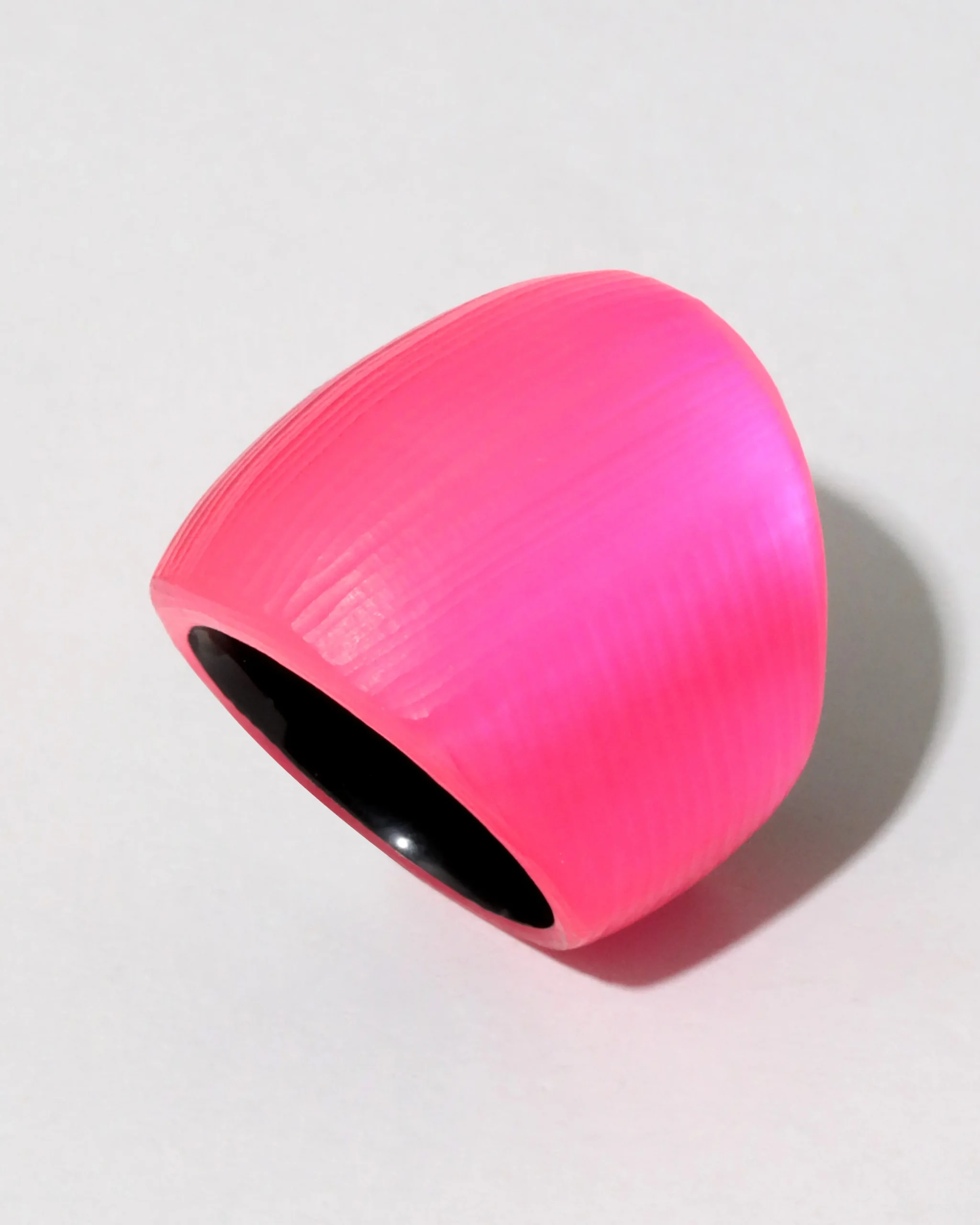 Lucite Block Ring - Neon Pink