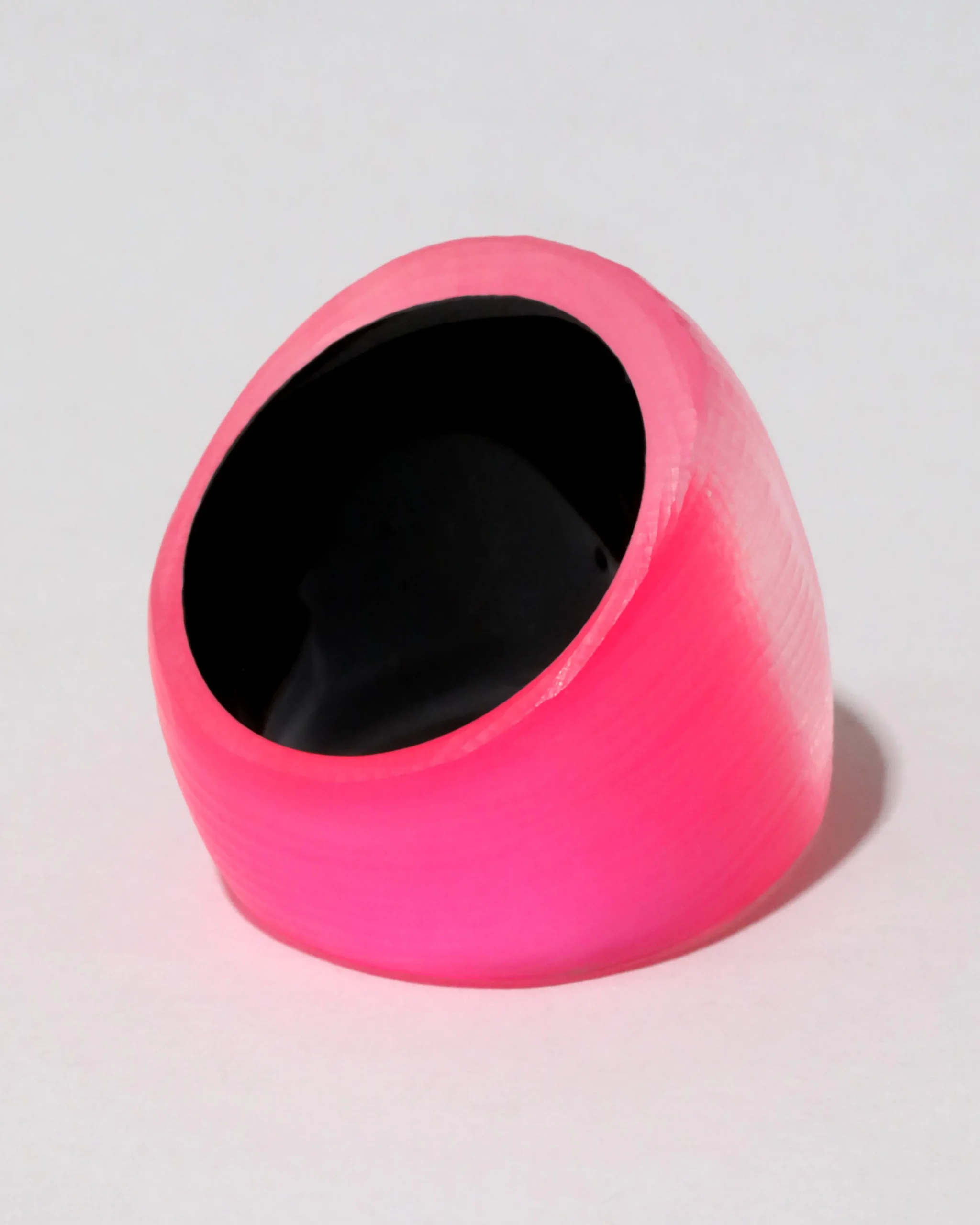 Lucite Block Ring - Neon Pink