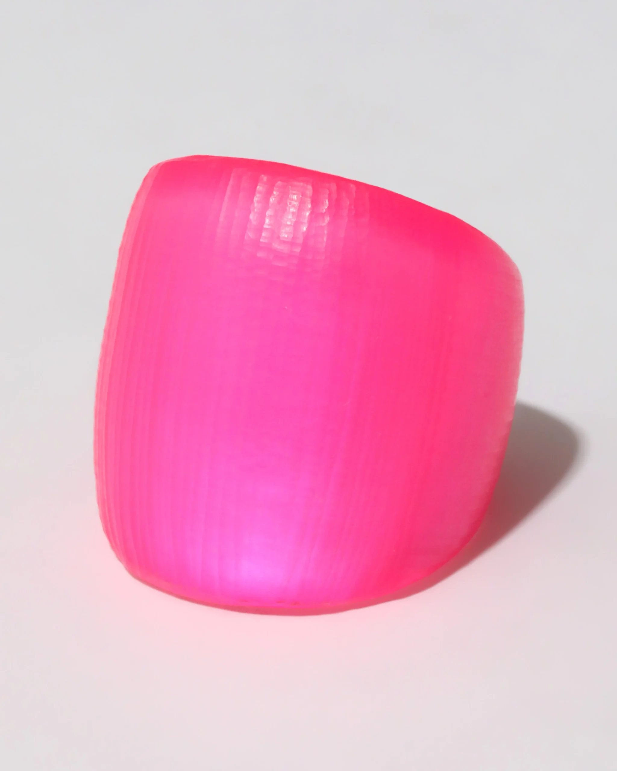 Lucite Block Ring - Neon Pink