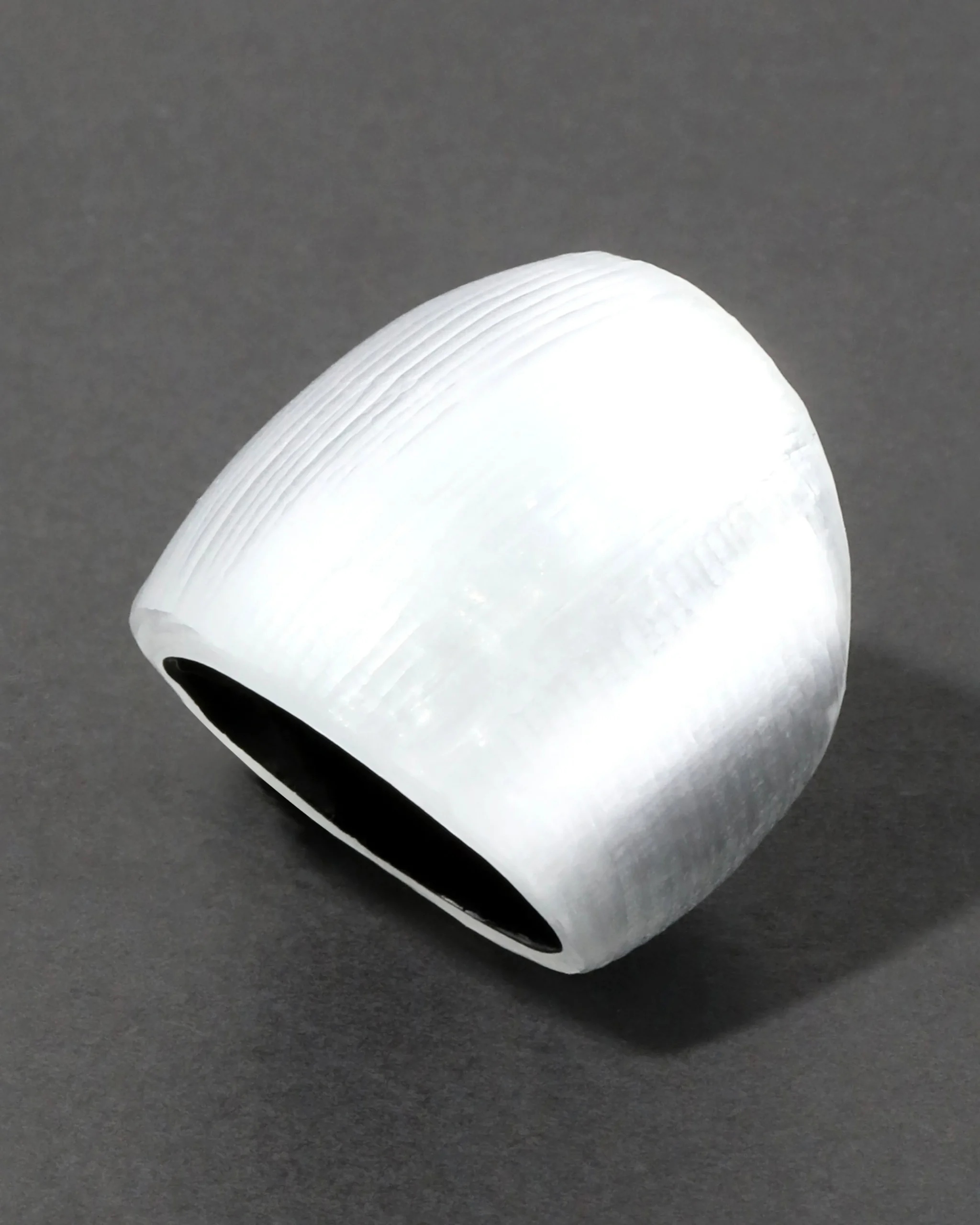 Lucite Block Ring- Silver