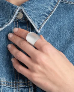 Lucite Block Ring- Silver