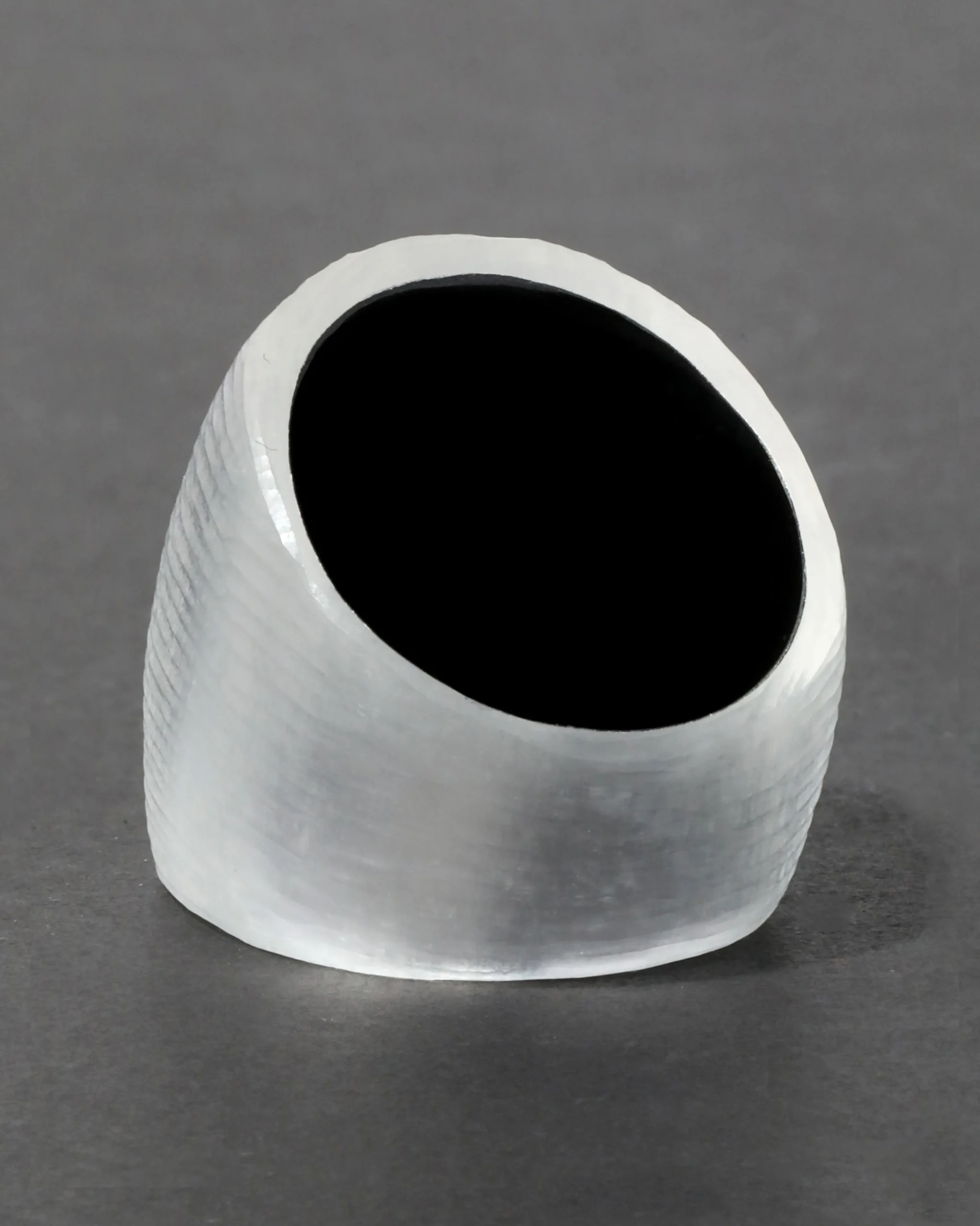 Lucite Block Ring- Silver
