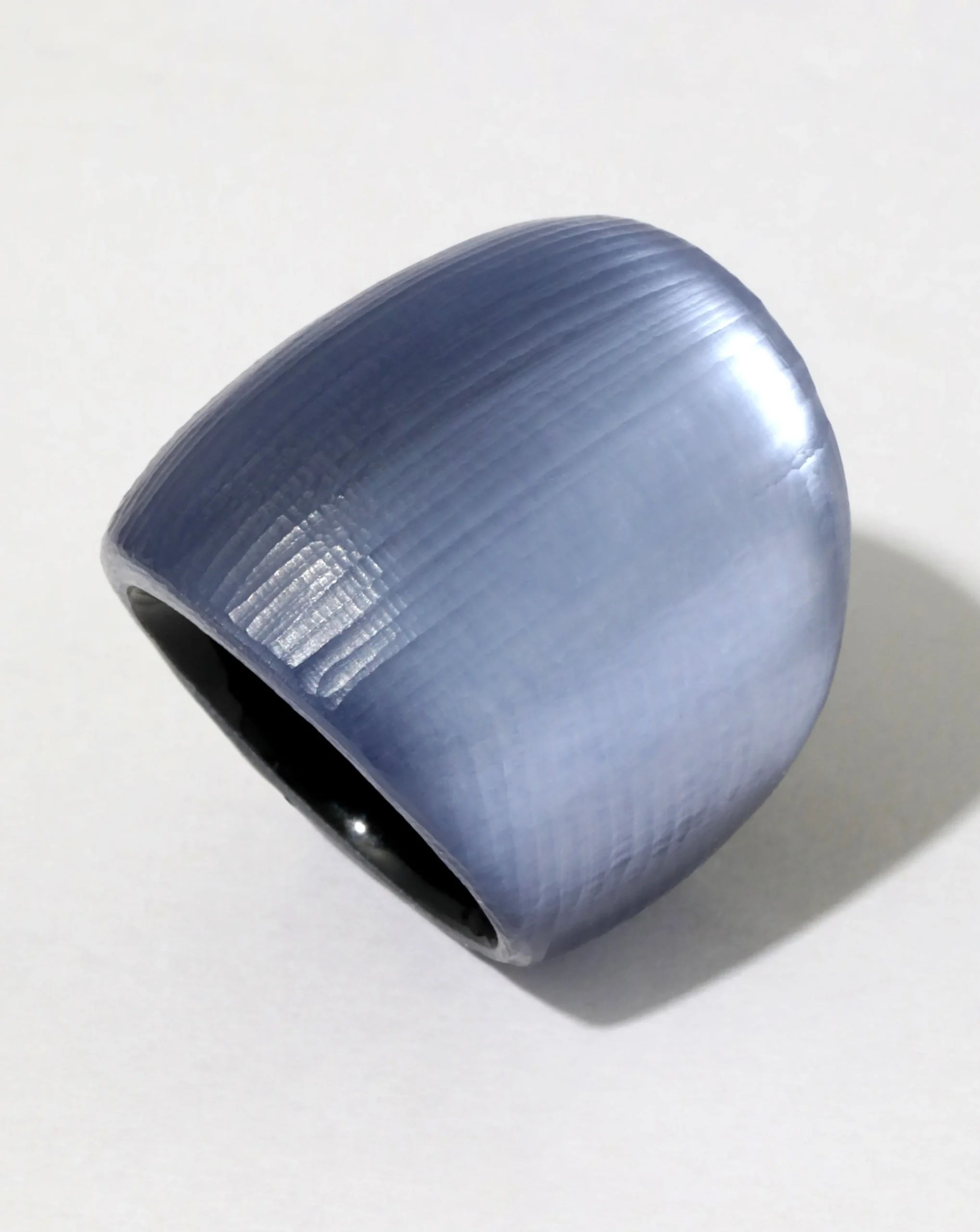 Lucite Block Ring- Steel Blue