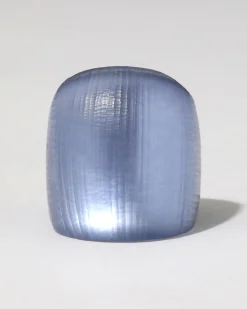 Lucite Block Ring- Steel Blue