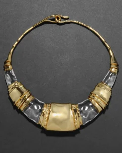 Lucite Brutalist Segmented Collar Necklace