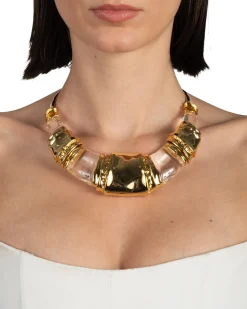 Lucite Brutalist Segmented Collar Necklace
