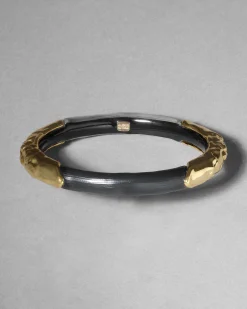 Lucite Brutalist Skinny Bangle- Black