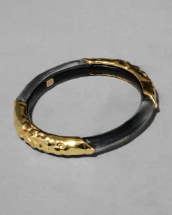 Lucite Brutalist Skinny Bangle- Black