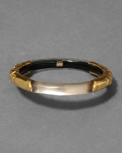 Lucite Brutalist Skinny Bangle- Warm Grey