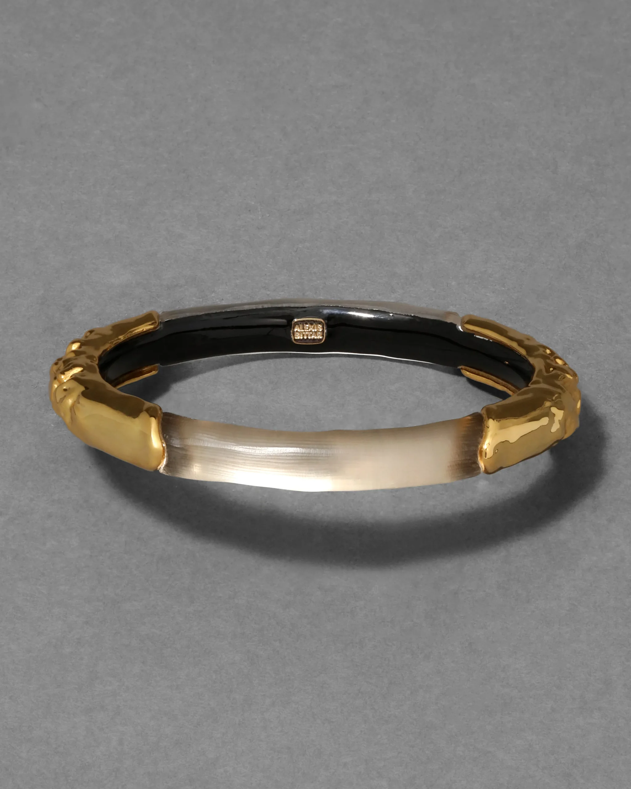 Lucite Brutalist Skinny Bangle- Warm Grey