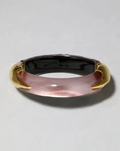 Lucite Claw Hinge Bracelet- Dusty Rose