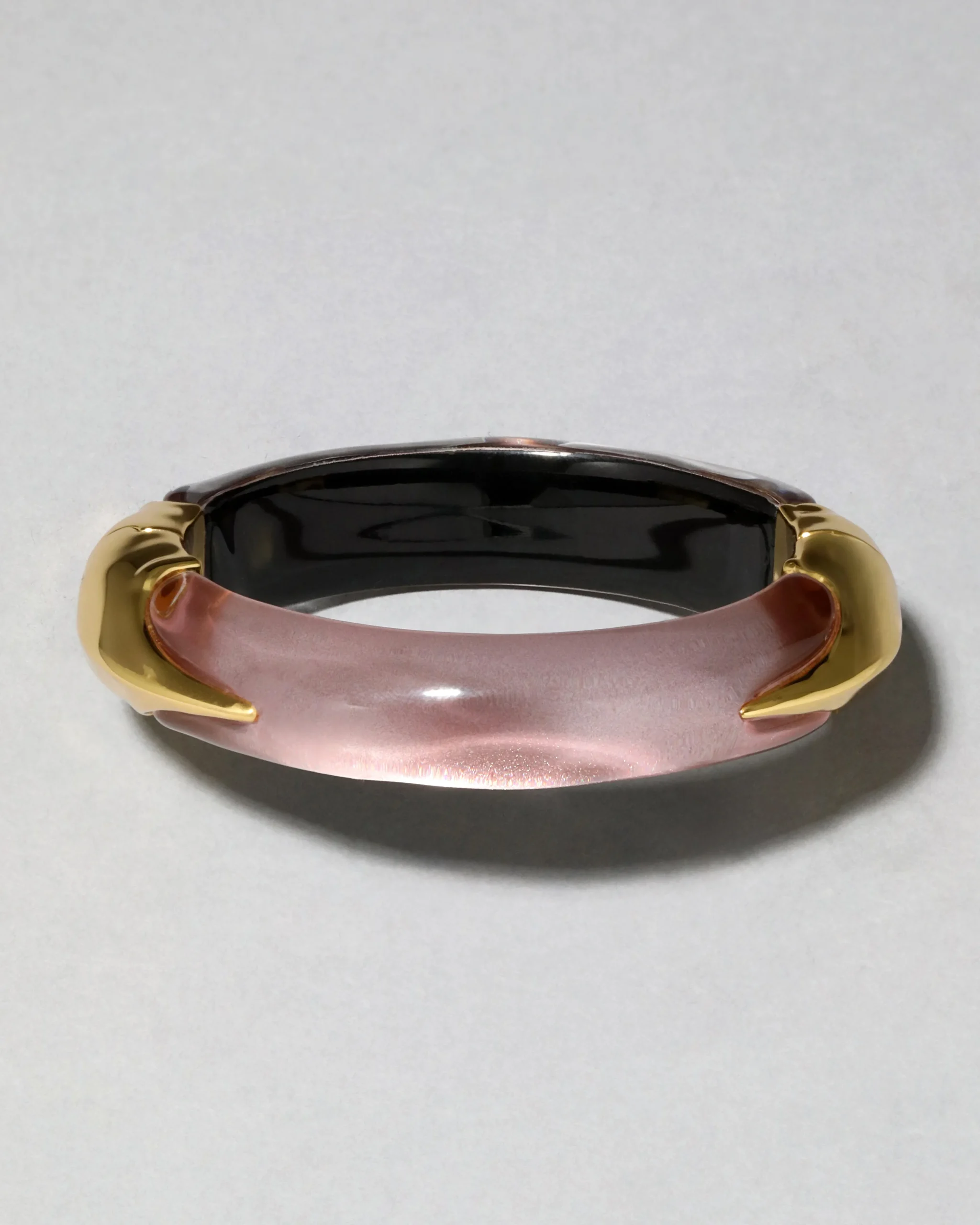 Lucite Claw Hinge Bracelet- Dusty Rose