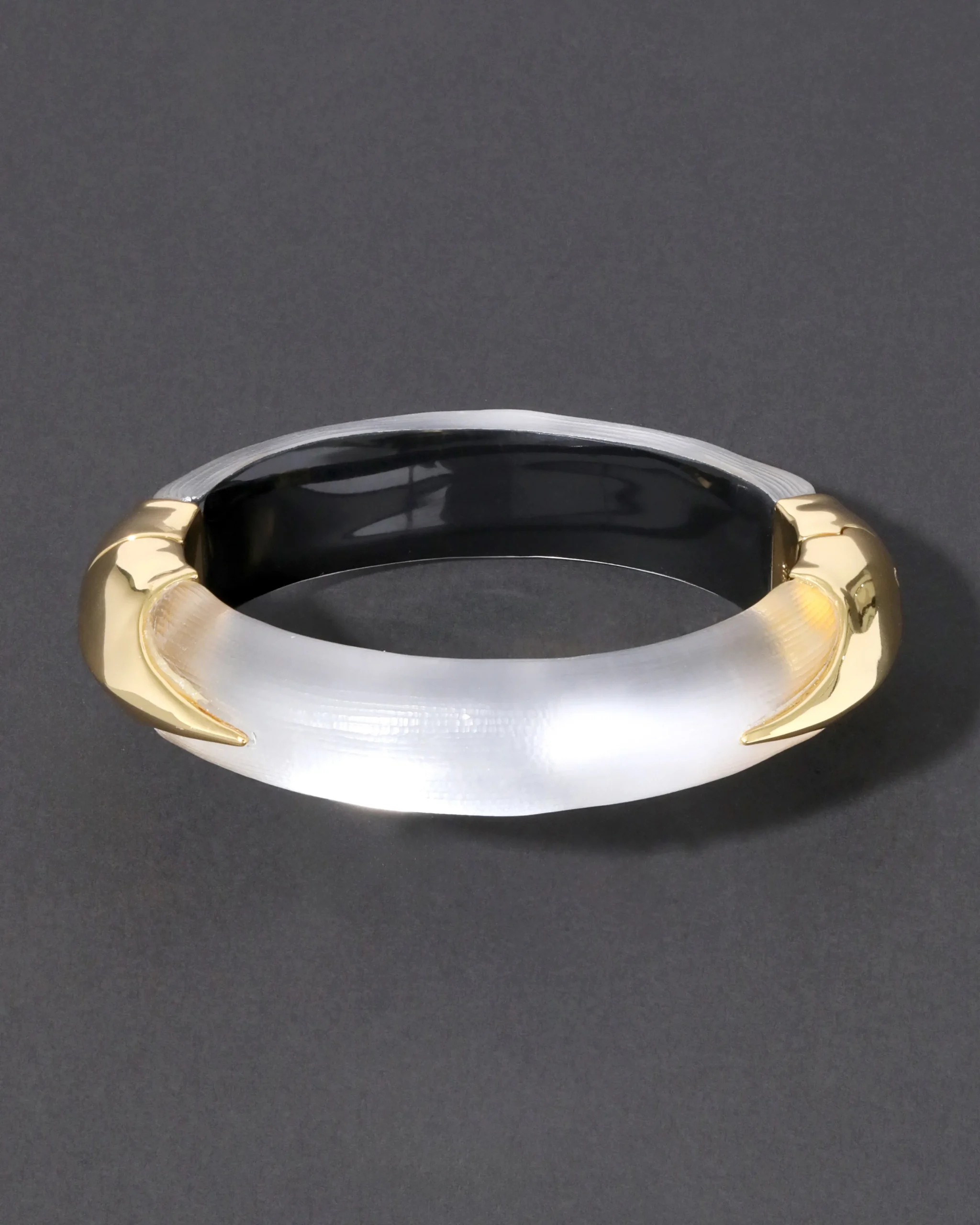 Lucite Claw Hinge Bracelet- Silver