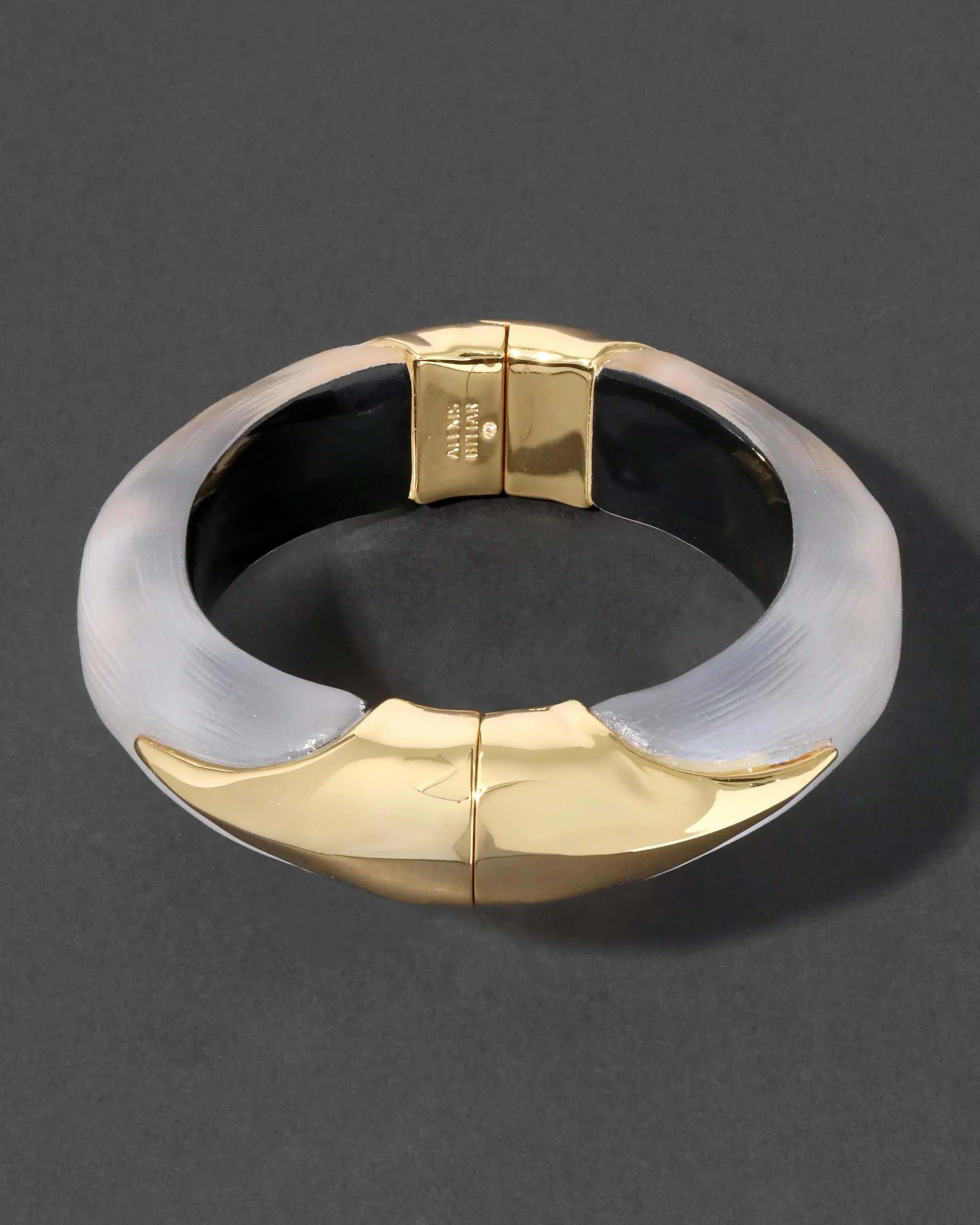 Lucite Claw Hinge Bracelet- Silver