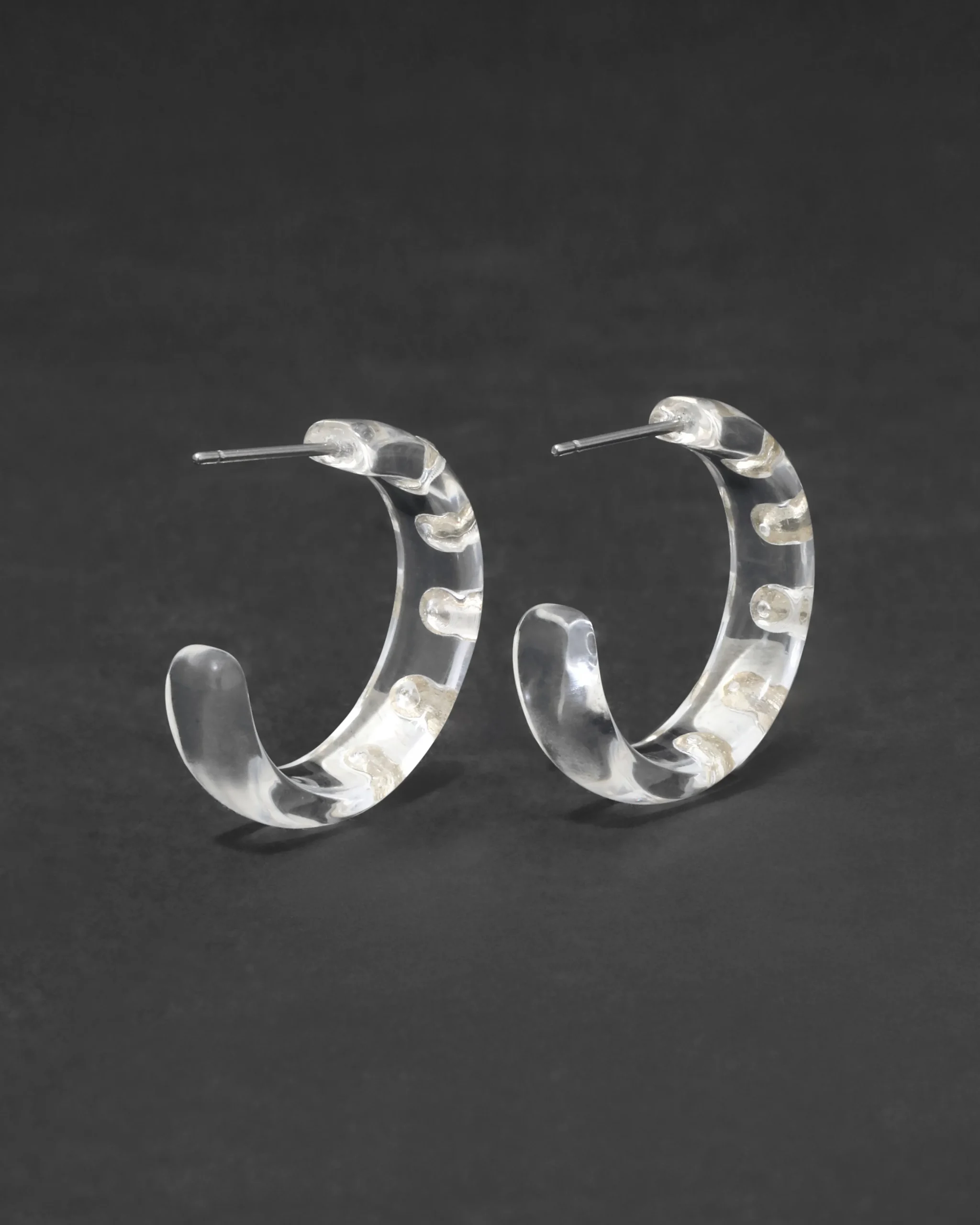 Lucite Crystal Hoop Earring- Clear