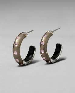 Lucite Crystal Hoop Earring- Dune