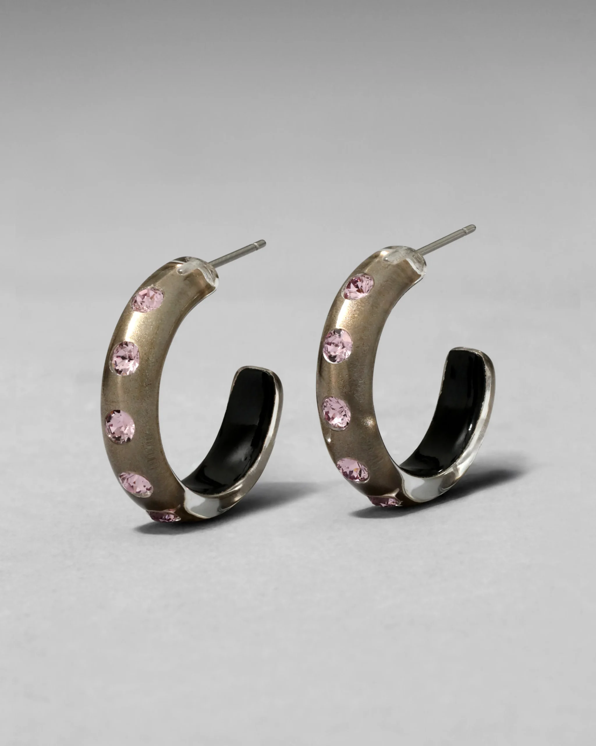 Lucite Crystal Hoop Earring- Dune