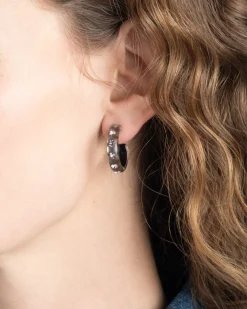 Lucite Crystal Hoop Earring- Dune