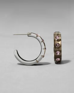 Lucite Crystal Hoop Earring- Dune