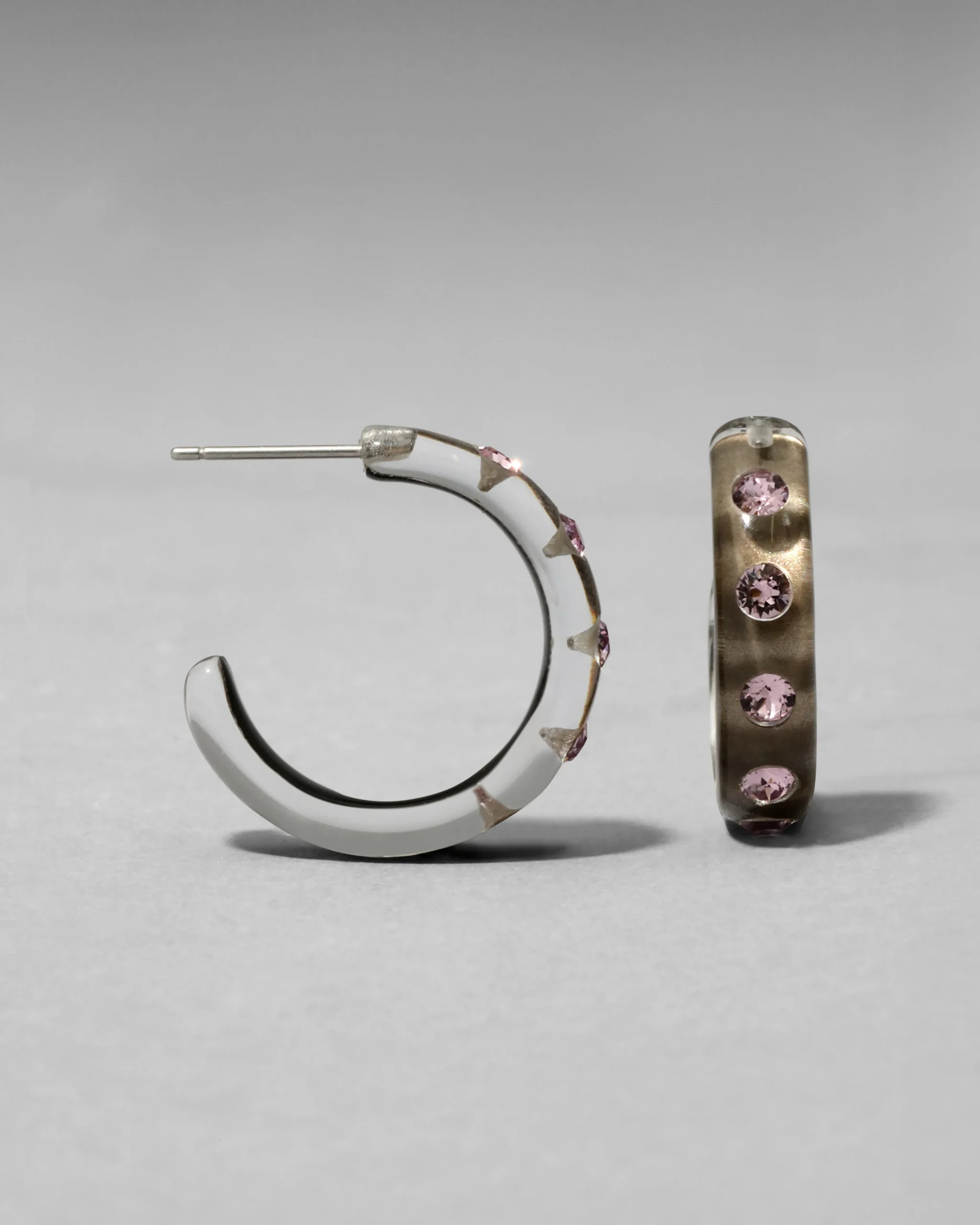 Lucite Crystal Hoop Earring- Dune