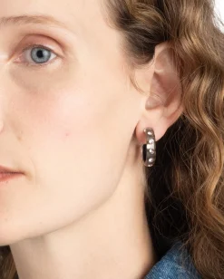 Lucite Crystal Hoop Earring- Dune