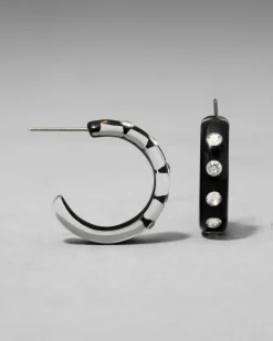 Lucite Crystal Hoop Earring- Onyx