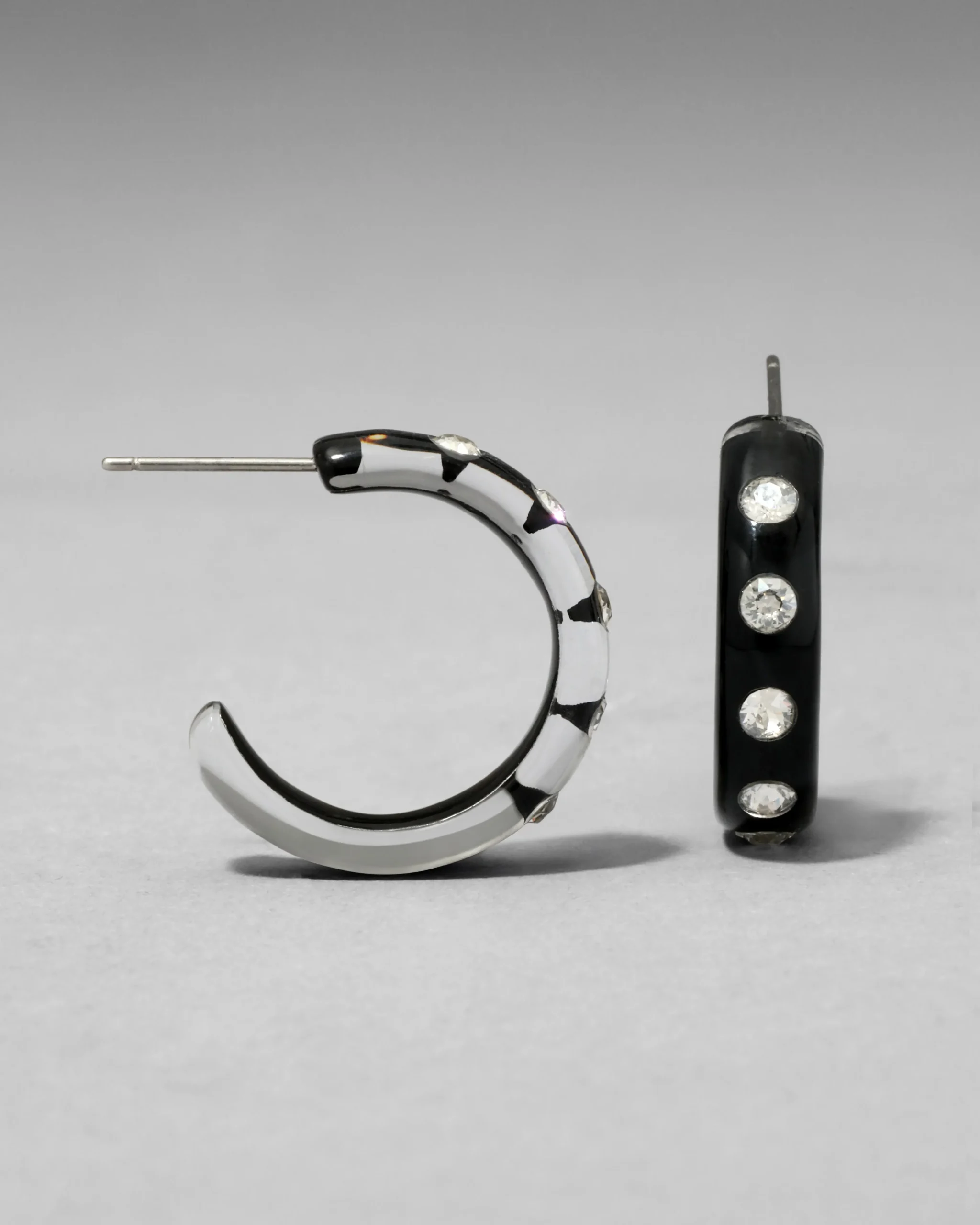 Lucite Crystal Hoop Earring- Onyx