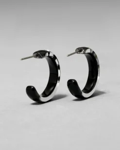 Lucite Crystal Hoop Earring- Onyx