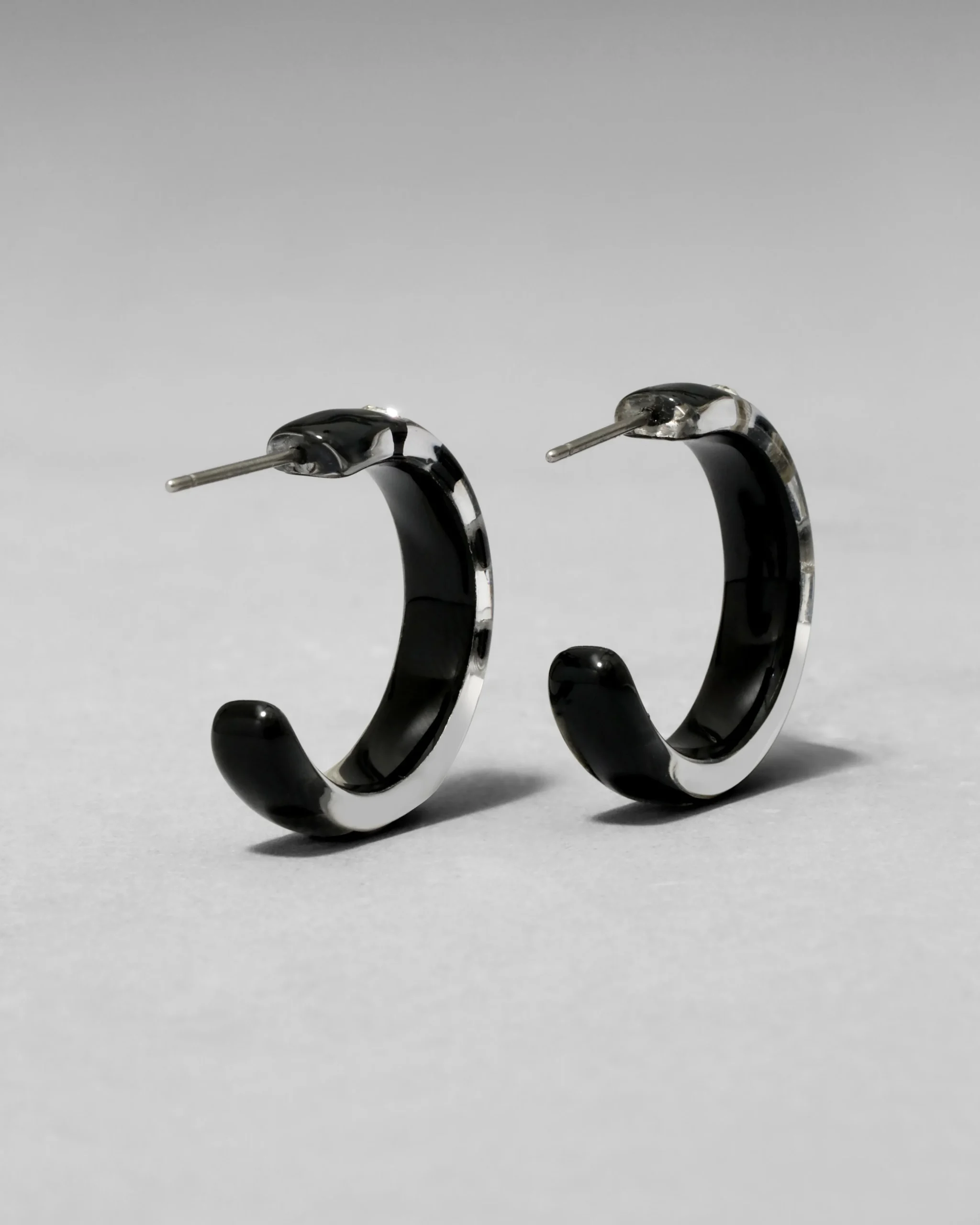 Lucite Crystal Hoop Earring- Onyx