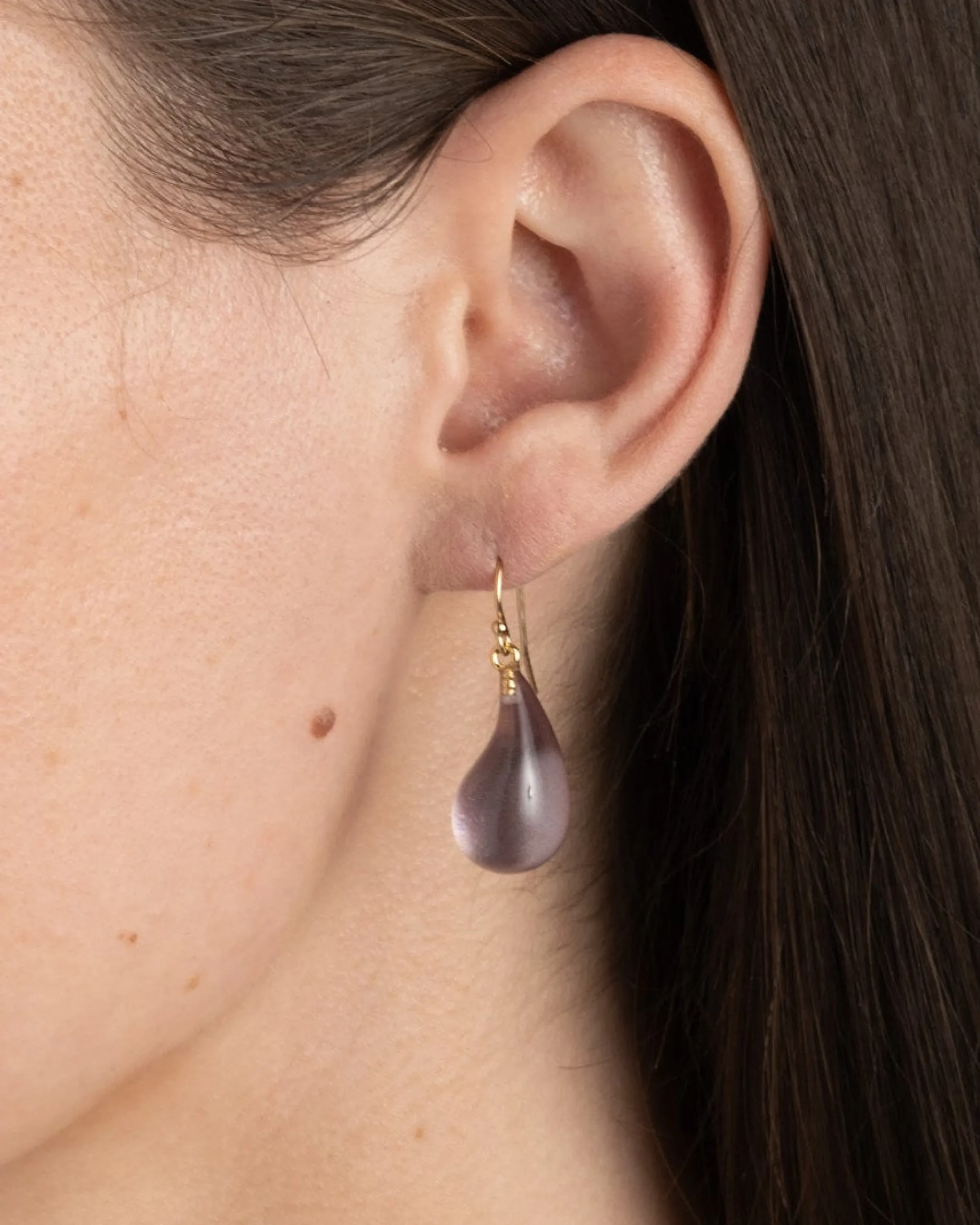 Lucite Dewdrop Earring- Dusty Rose