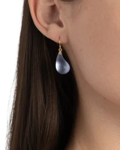 Lucite Dewdrop Earring- Steel Blue